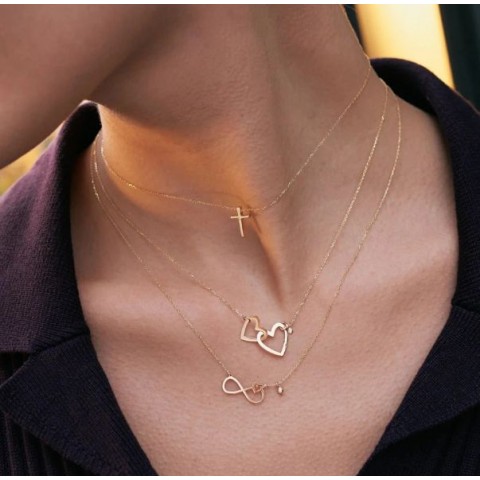 Златно колие Cross Choker