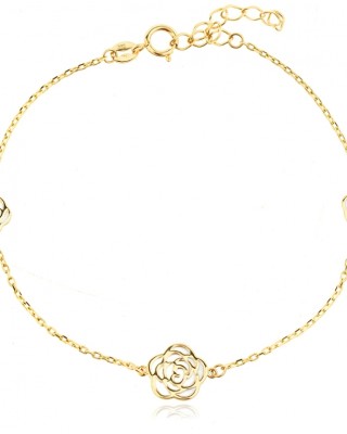 Златна Гривна White Rose