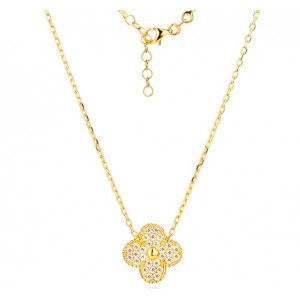 Златно колие Stones Clover