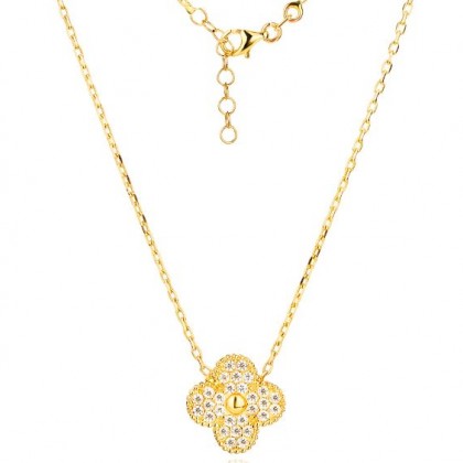 Златно колие Stones Clover