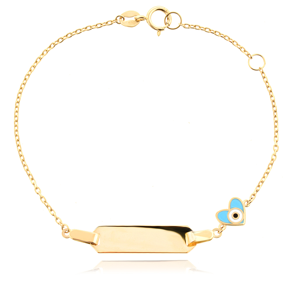 Златна детска гривна Blue Hearty