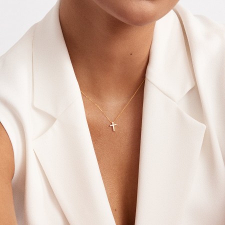 Колие кръст с диаманти Diamond Cross