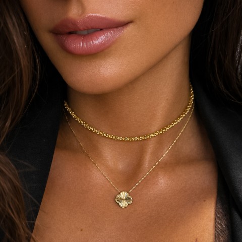 Златно колие Clover Glow