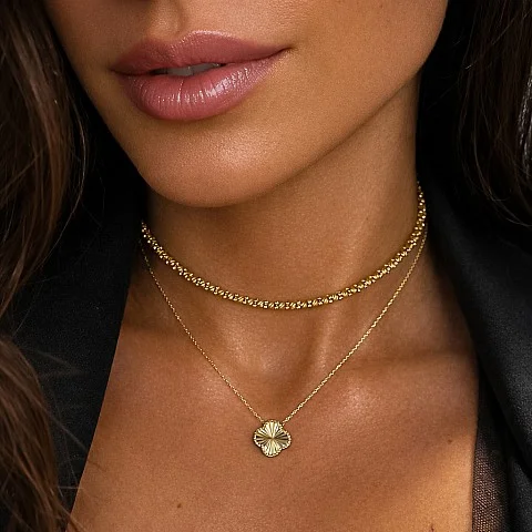 Златно колие Clover Glow