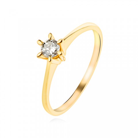 Златен пръстен с диамант Elsa