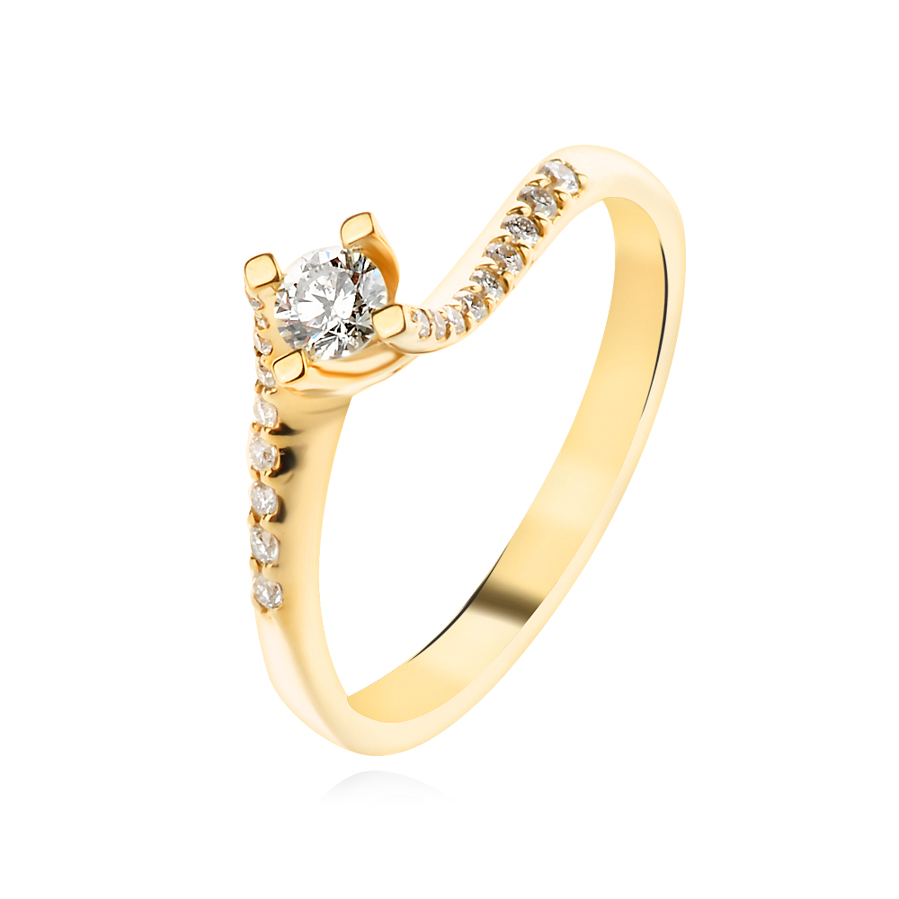 Златен пръстен с диаманти Carrie