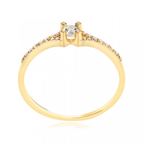 Златен пръстен с диаманти Quatra