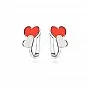 Детски сребърни обеци Heart Duo