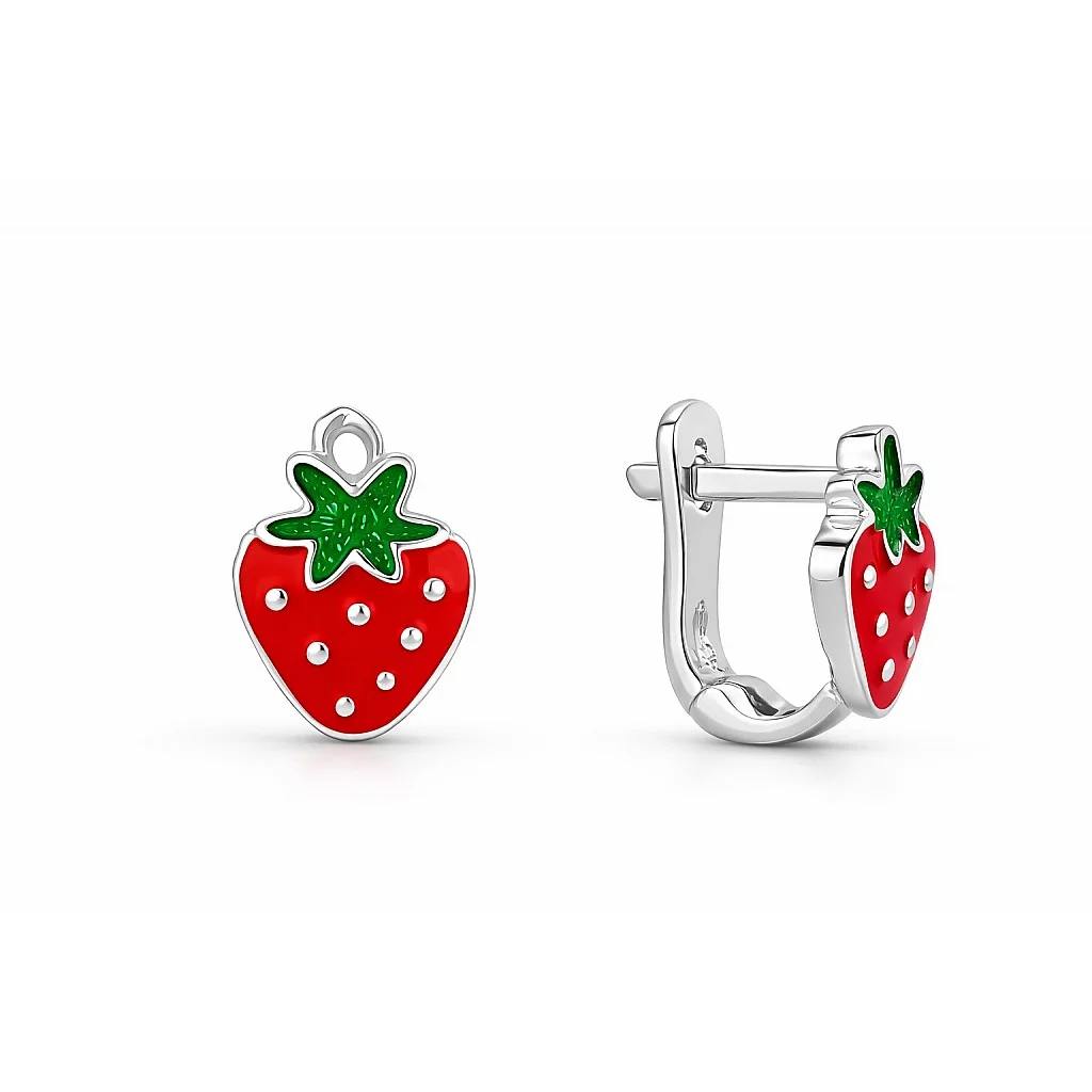 Детски сребърни обеци Sweet Berry - ДЕТСКИ ОБЕЦИ (Златни и сребърни бижута)