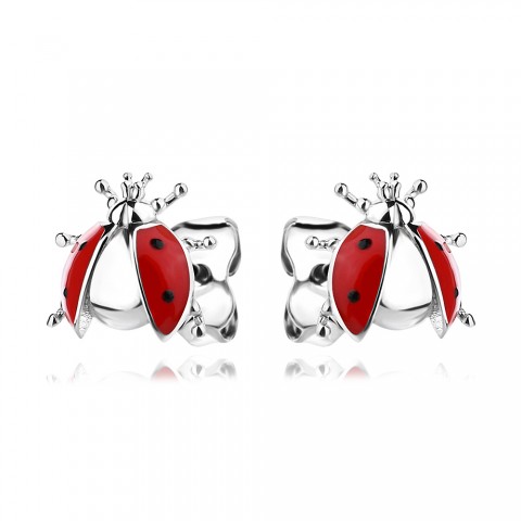 Детски сребърни обеци Red Ladybug Детски сребърни обеци Red Ladybug