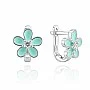 Детски сребърни обеци Aqua Bloom