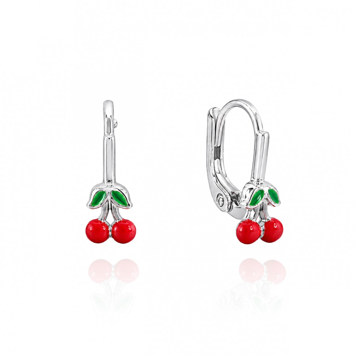 Детски сребърни обеци Cherry