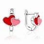 Детски сребърни обеци Red Love