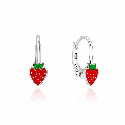 Детски сребърни обеци Strawberry Детски сребърни обеци Strawberry
