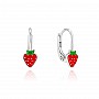 Детски сребърни обеци Strawberry