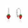 Детски сребърни обеци Strawberry