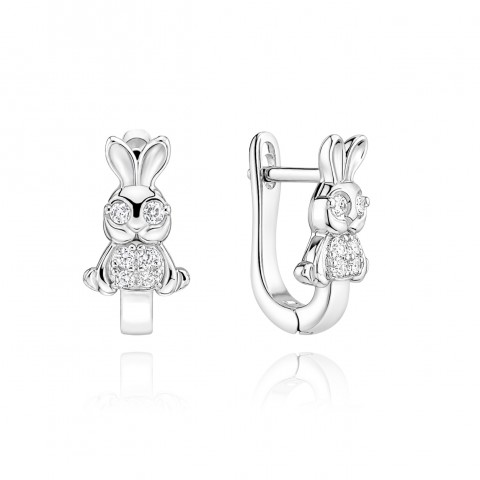 Детски сребърни обеци Little Rabbit