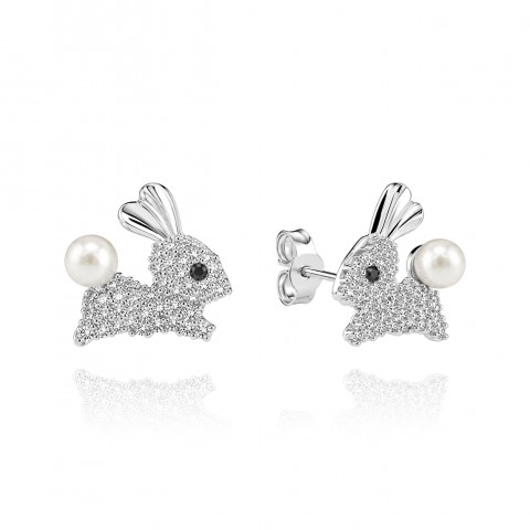 Детски сребърни обеци Sweet Rabbit