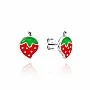 Детски сребърни обеци Red Strawberry