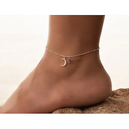Сребърна гривна за крак Silver Crescent - ГРИВНИ ЗА КРАК (Златни и сребърни бижута)