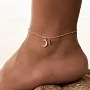 Сребърна гривна за крак Silver Crescent