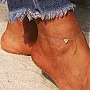 Сребърна гривна за крак Heart Step