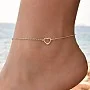 Сребърна гривна за крак Open Heart
