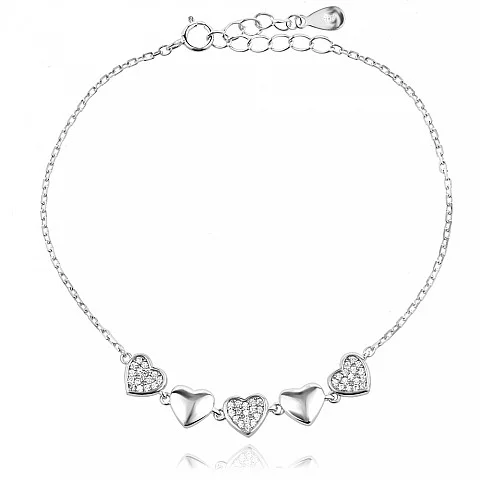 Сребърна гривна Silver Hearts
