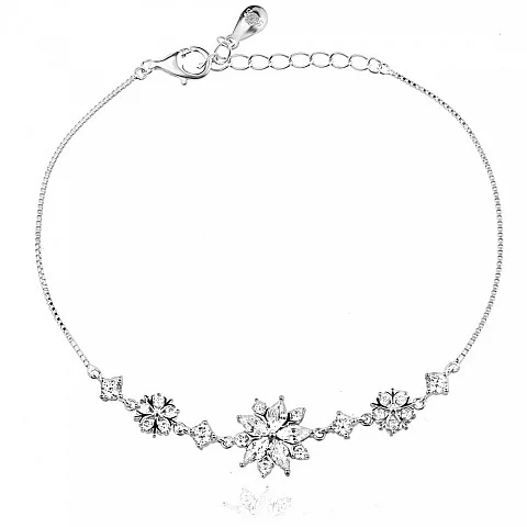 Сребърна гривна Crystal Bloom