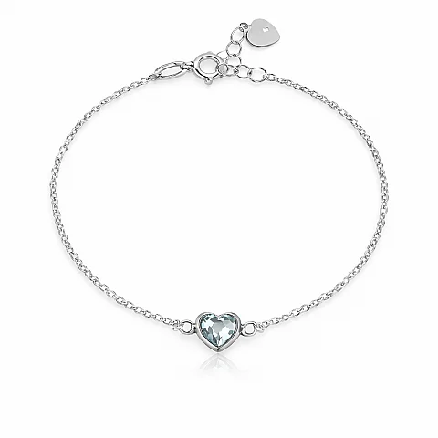 Сребърна гривна Blue Heart