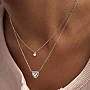 Сребърно двойно колие Valena