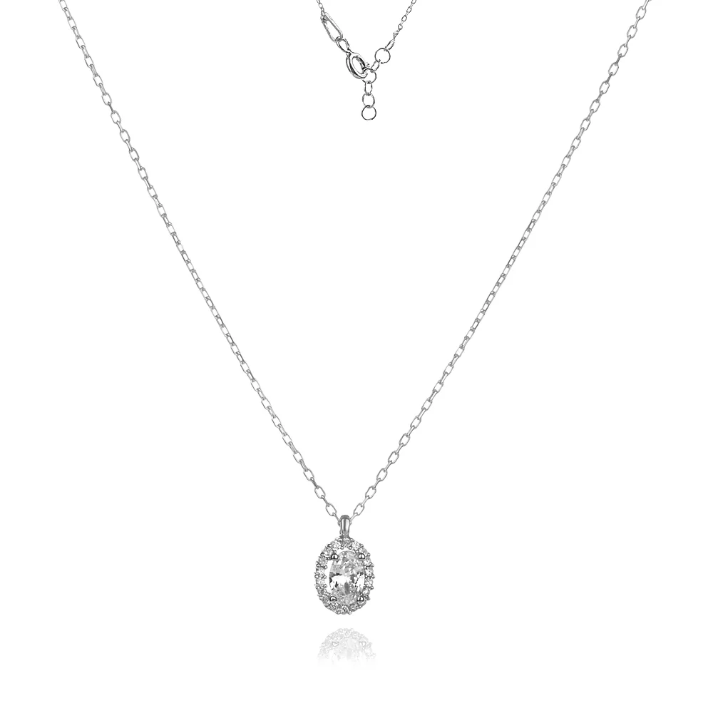 Сребърно колие Crystal Drop - КОЛИЕТА (Златни и сребърни бижута)