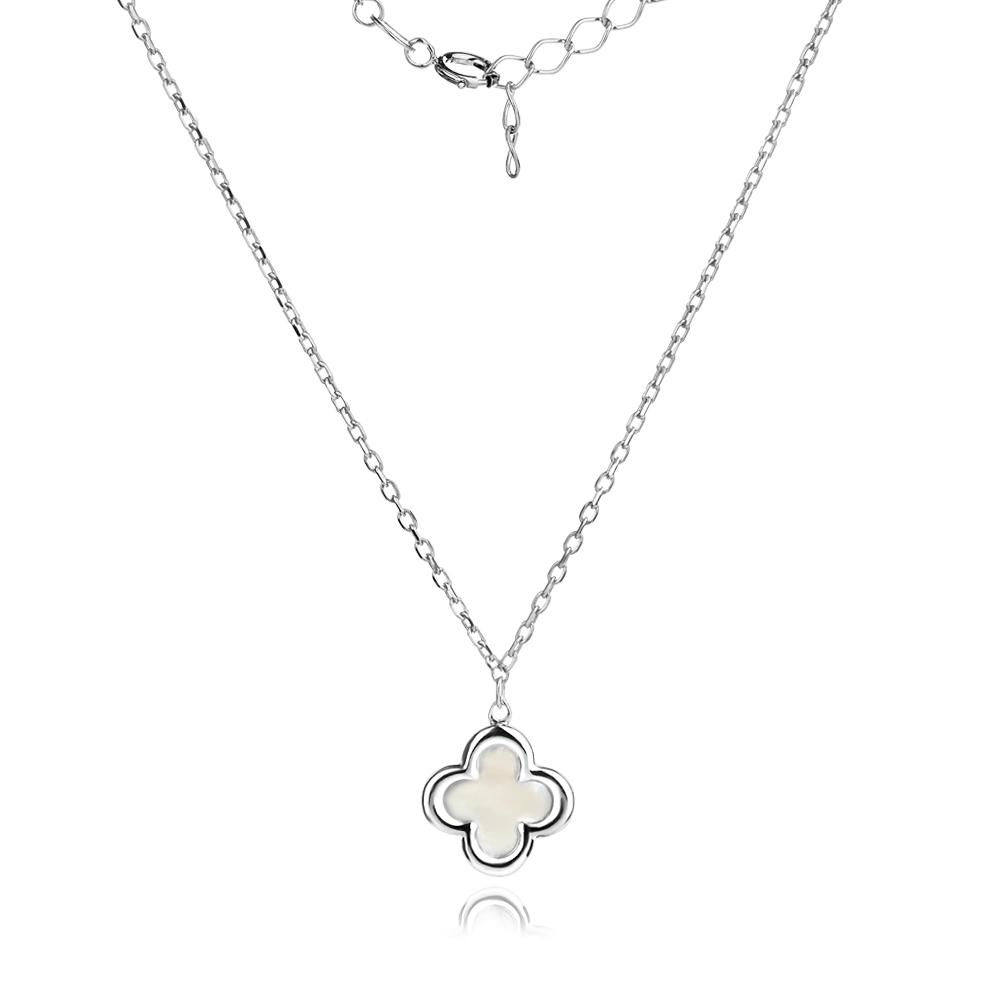 Сребърно колие Clover