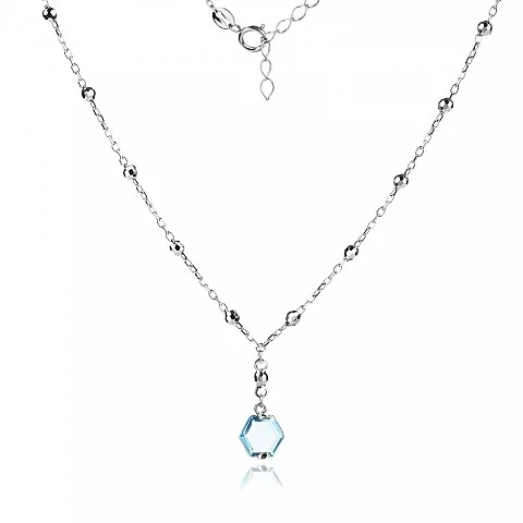 Сребърно колие Blue Stone