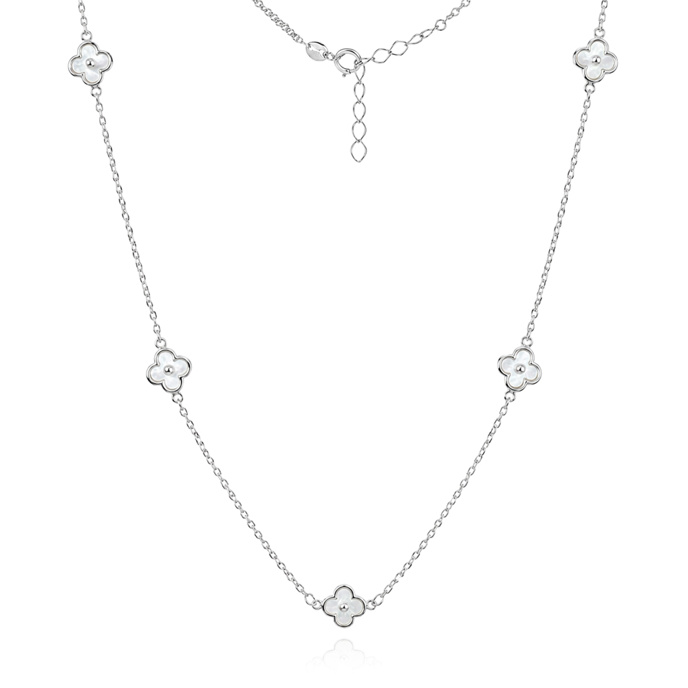 Сребърно колие Pearl Flower - КОЛИЕТА (Златни и сребърни бижута)