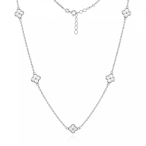 Сребърно колие Pearl Flower