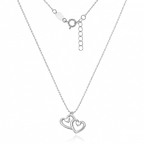 Сребърно колие Pure Hearts