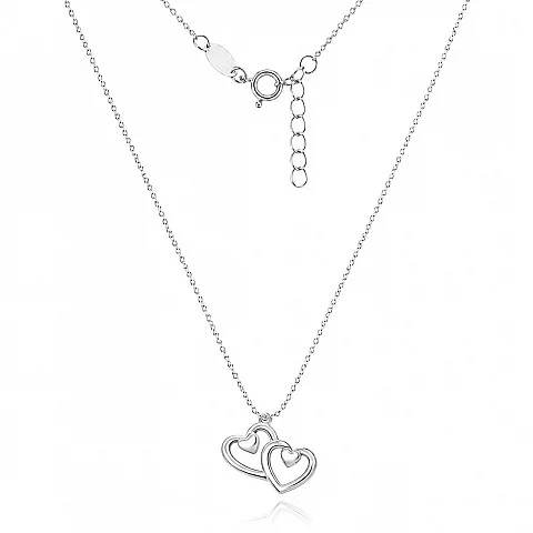 Сребърно колие Pure Hearts
