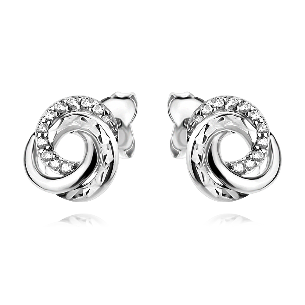 Сребърни обеци Circle Shine