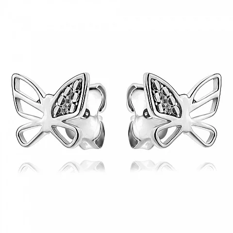 Сребърни обеци Butterfly