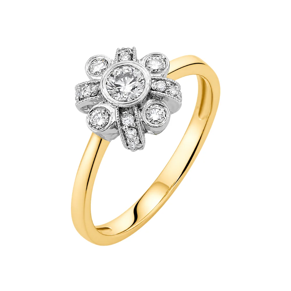 Годежен пръстен с диаманти QD7090