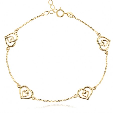 Златна Гривна Double Heart Златна Гривна Double Heart