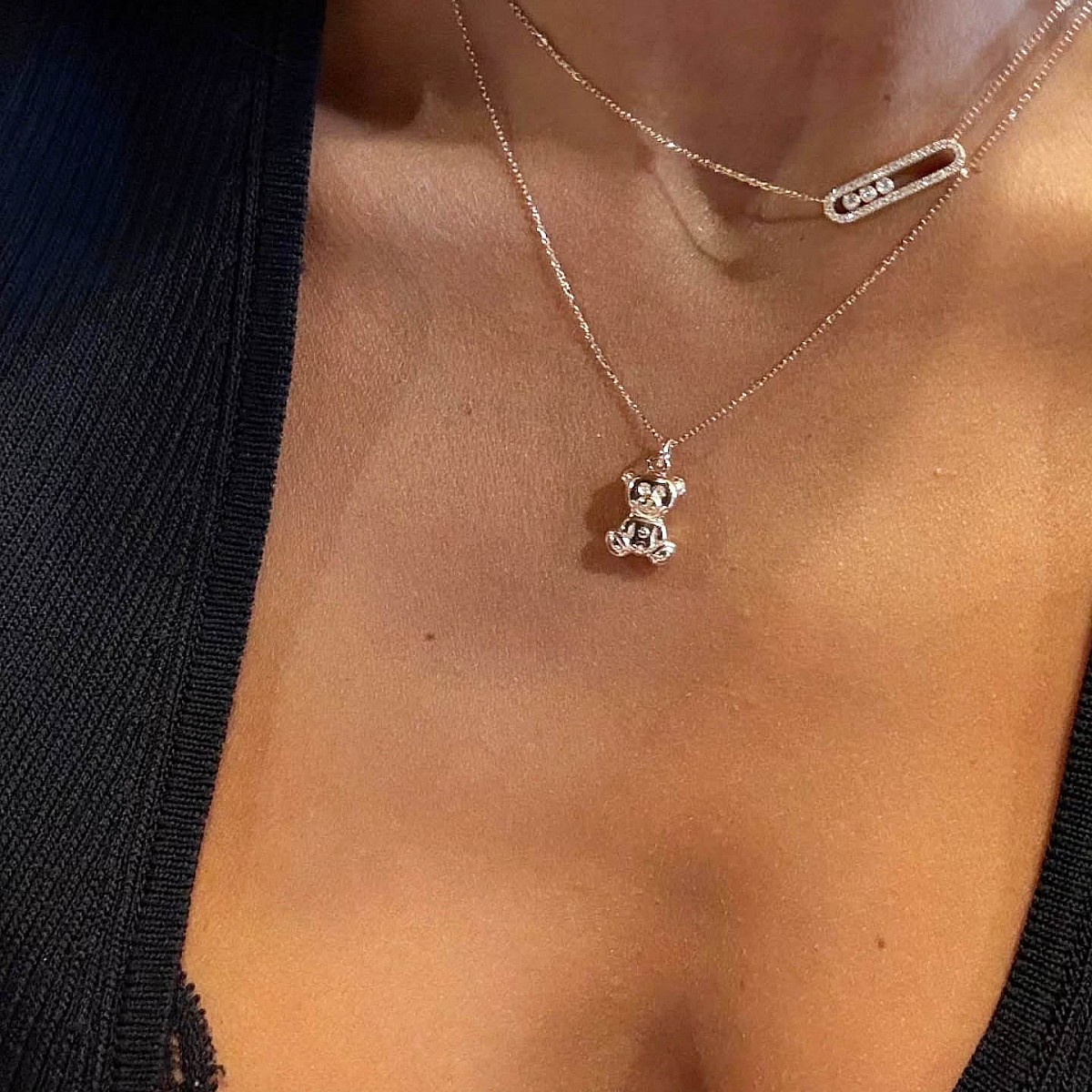 Златно колие Bear от 14K злато без камъни