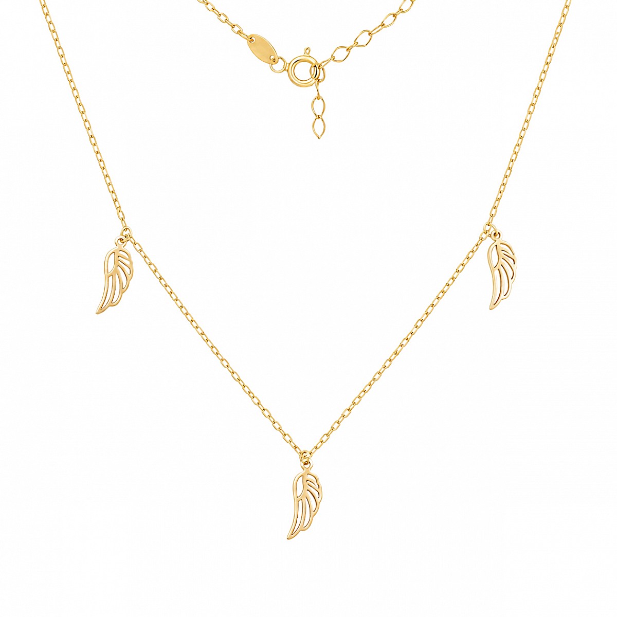 Златно колие Heavenly Grace от 14K злато с три ажурни крила – Sara Trade