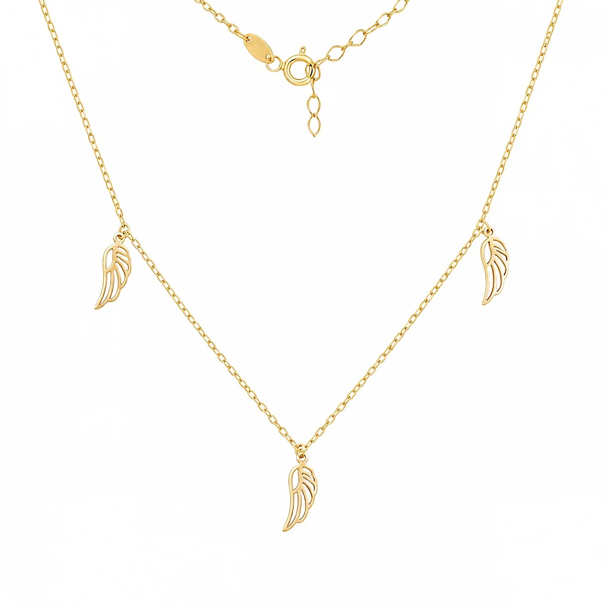 Златно колие Heavenly Grace от 14K злато с три ажурни крила – Sara Trade