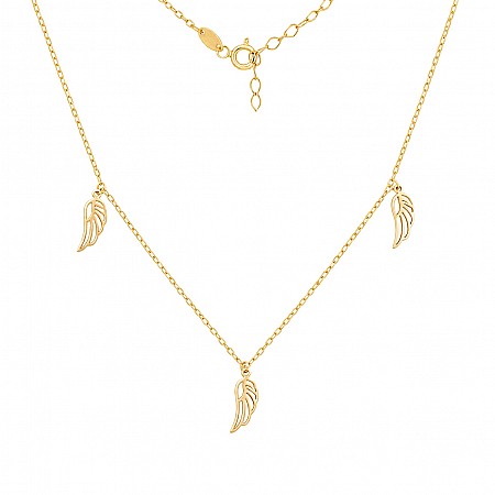 Златно колие Heavenly Grace от 14K злато с три ажурни крила – Sara Trade