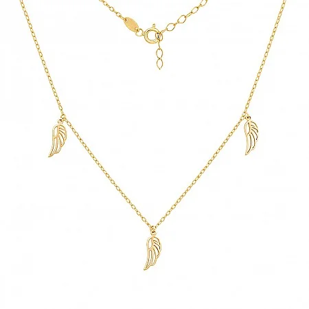 Златно колие Heavenly Grace от 14K злато с три ажурни крила – Sara Trade