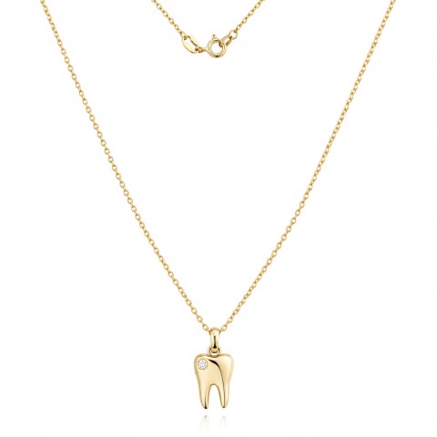 Златно колие с диамант Dentelle