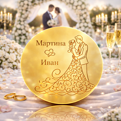Златна монета за сватба или годишнина