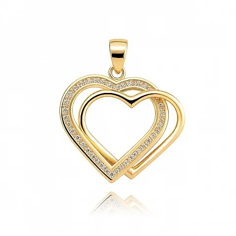 Златен медальон Two Hearts